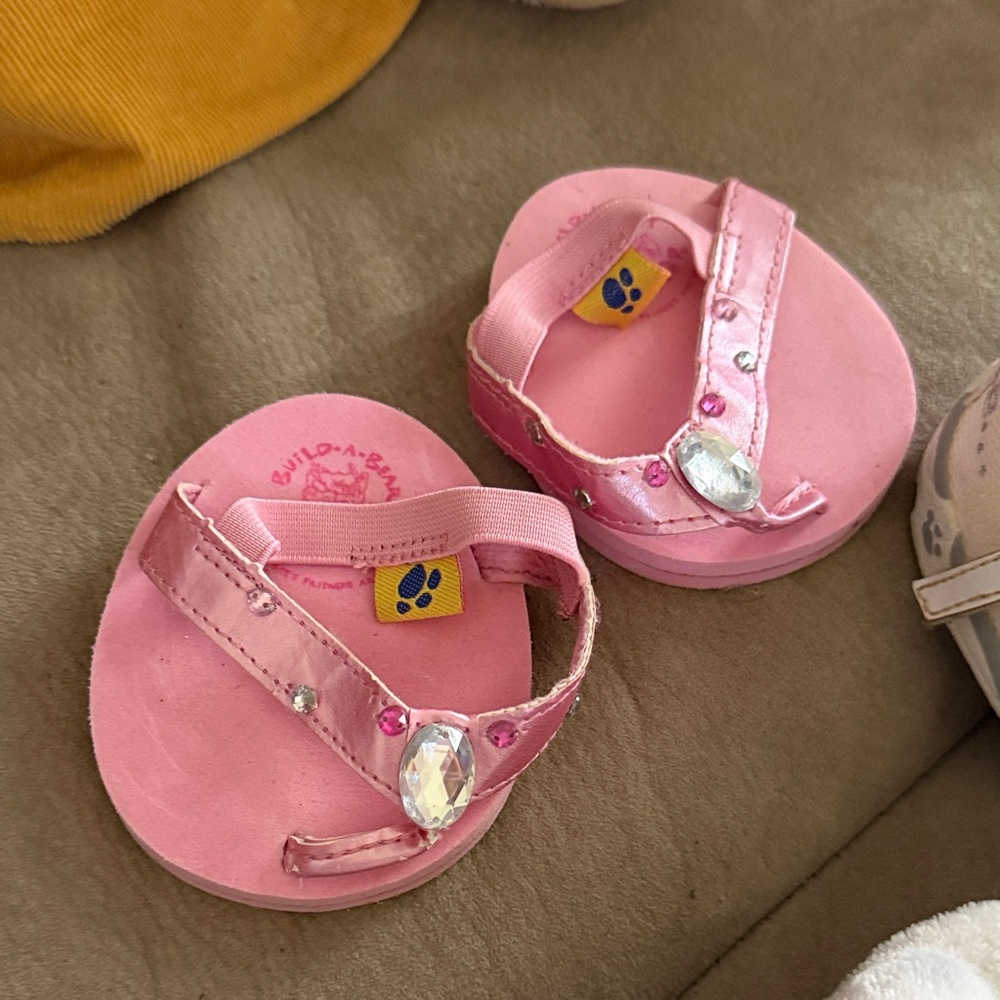 Build a bear stuffed animal+Pink Sandals+white shoes+dress and certificate - Picture 3 of 5